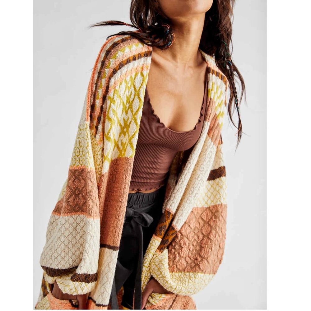 Free People Love and Kisses Long Cardi - Picture 2 of 16